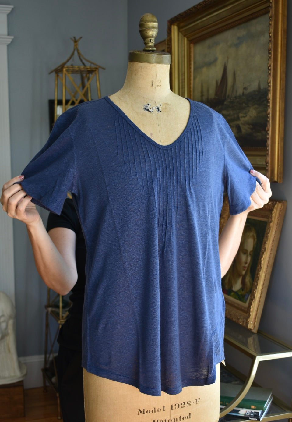 Poetry Linen V-neck Top