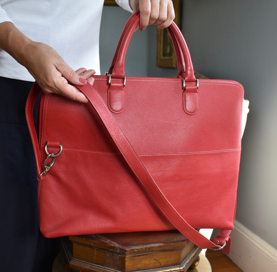 Levenger Red Leather Briefbag