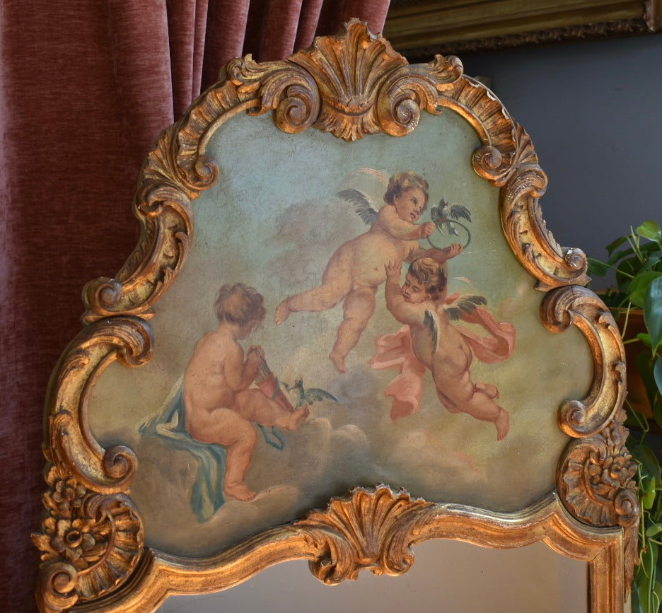 Hollywood Regency Italian Trumeau Mirror