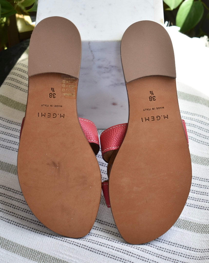 M.Gemi Red Leather Sandals