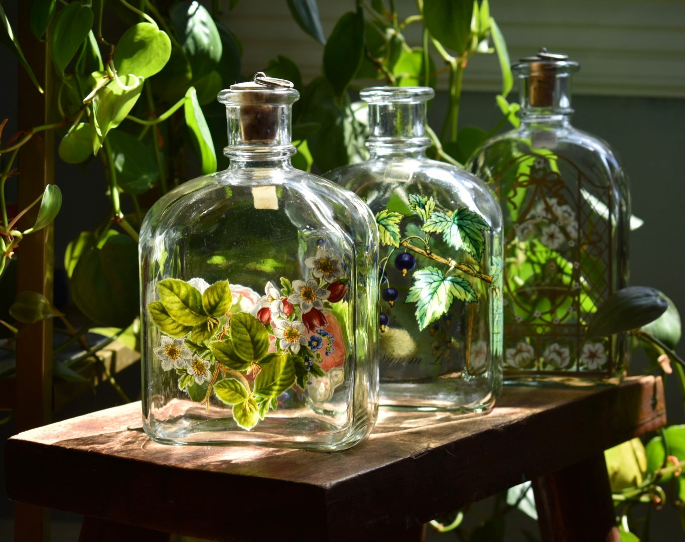 Trio of Holmegaard of Copenhagen Decanters